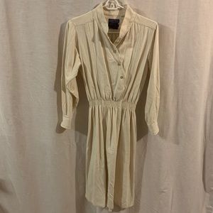 Vintage cream raw silk dress